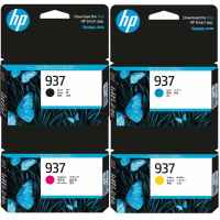 4 Pack HP 937 Ink Cartridge Set (1BK,1C,1M,1Y
